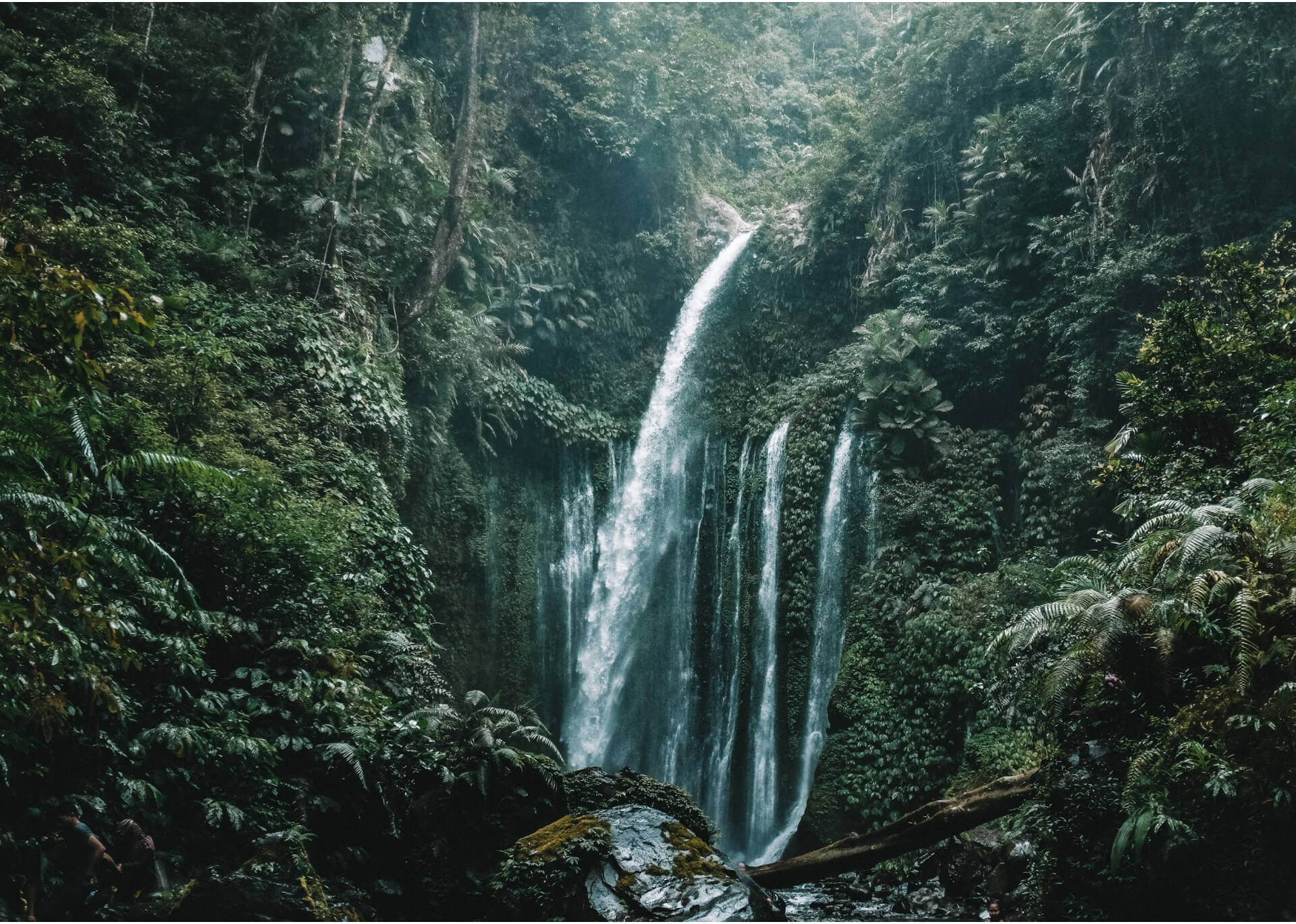 Tropical Lombok waterfall